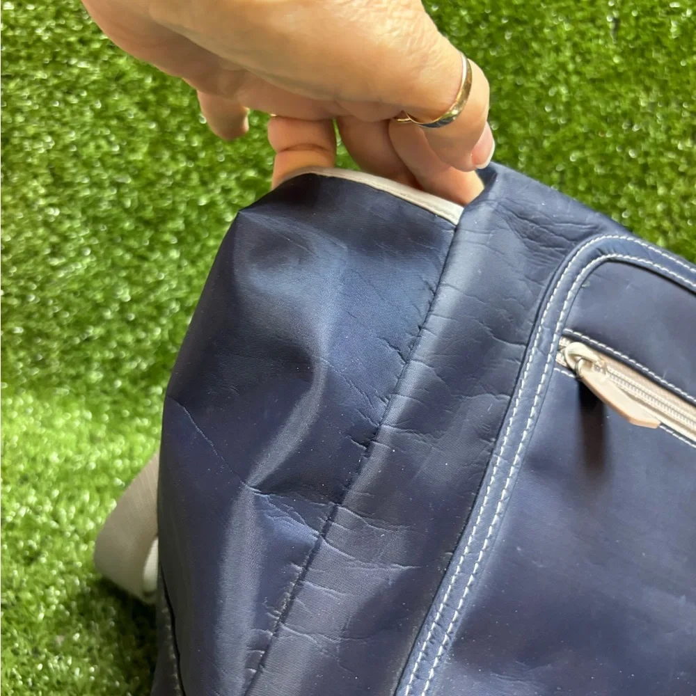 Navy Blue “DANSKIN” Tote Bag with Green Accents